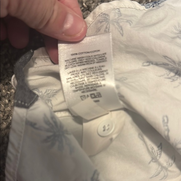 Express White and Blue Casual Button Down Shirt - Picture 5 of 5